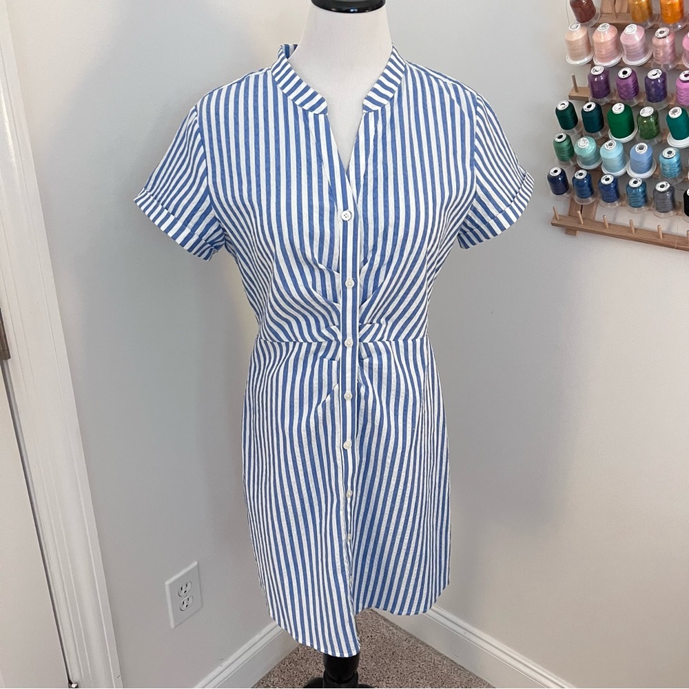 Untuckit Blue and White Striped CYBIL Dress